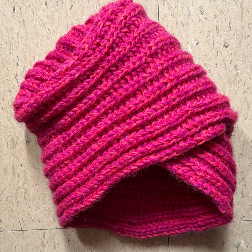 ❤️Grace Vibrant Pink Red Purple Handmade Knit Turban Hat